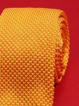 Orange Solid Knitted Necktie