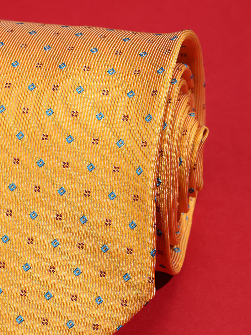 Mustard Geometric Woven Necktie