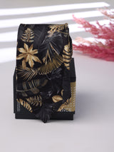Black Floral Printed Necktie