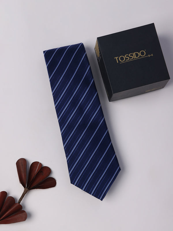 Blue Stripe Woven Necktie