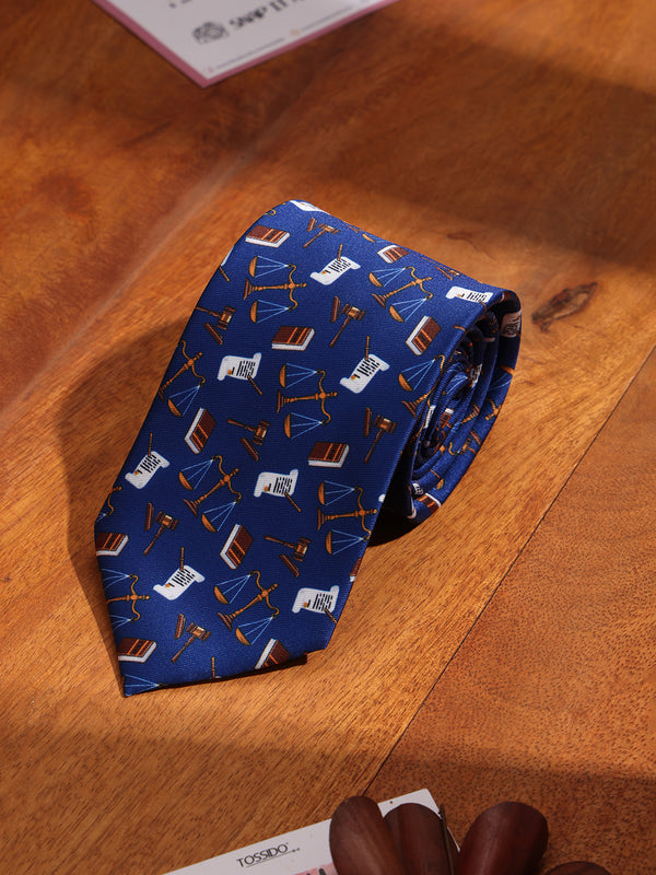 Blue Law Court Printed Necktie