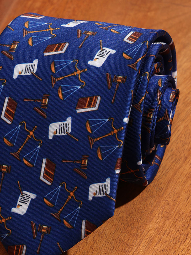 Blue Law Court Printed Necktie