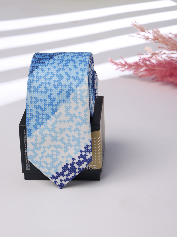 Blue Stripe Printed Necktie