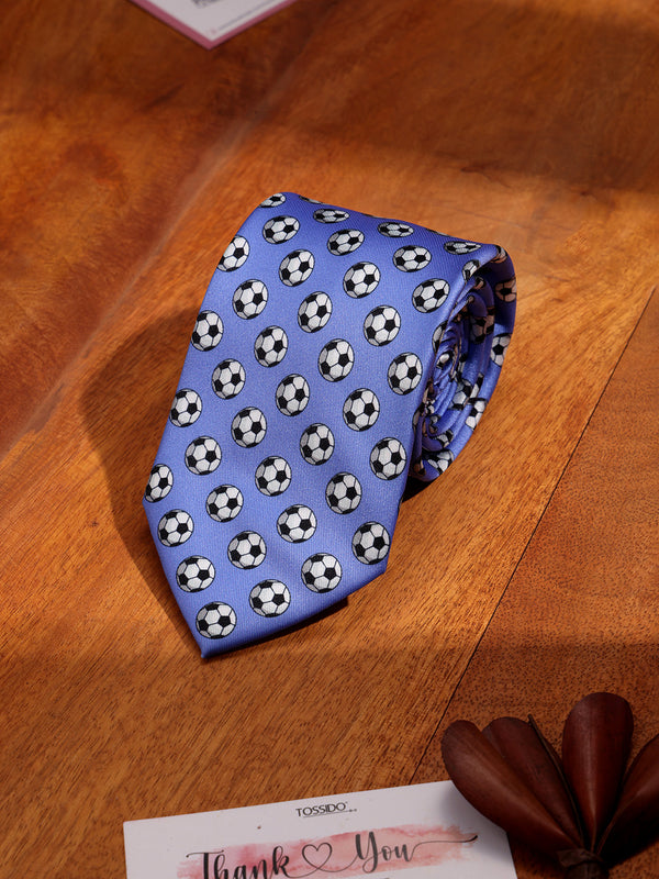 Purple Soccer Printed Necktie