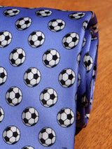 Purple Soccer Printed Necktie