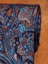 Blue Paisley Printed Necktie