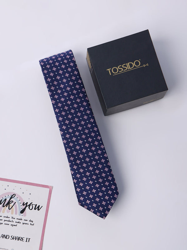 Purple Geometric Slim Necktie