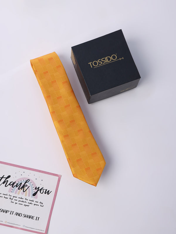 Mustard Abstract Skinny Necktie