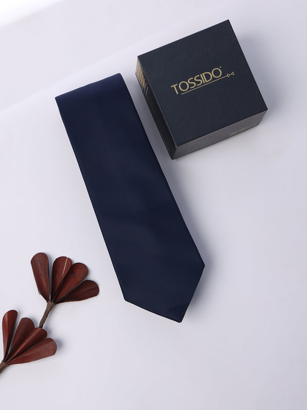 Navy Blue Solid Necktie