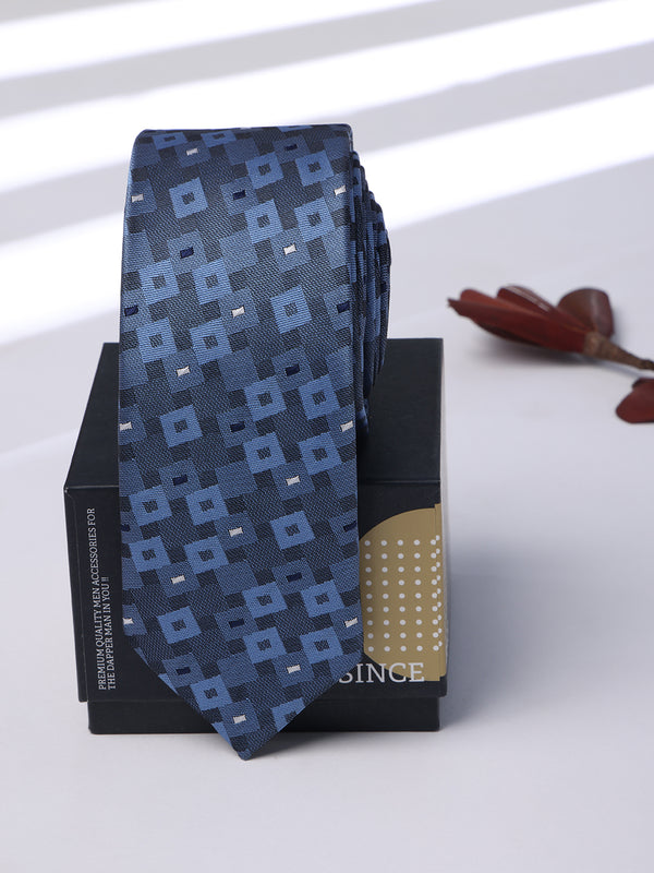Blue Abstract Skinny Necktie