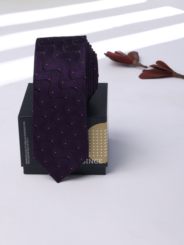 Purple Geometric Skinny Necktie