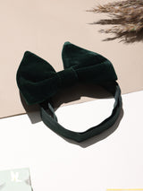 Dark Green Velvet Bowtie