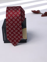 Maroon Paisley Skinny Necktie