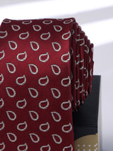 Maroon Paisley Skinny Necktie