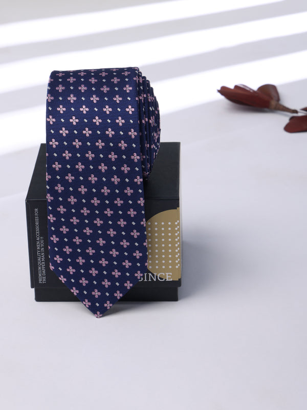 Purple Geometric Slim Necktie