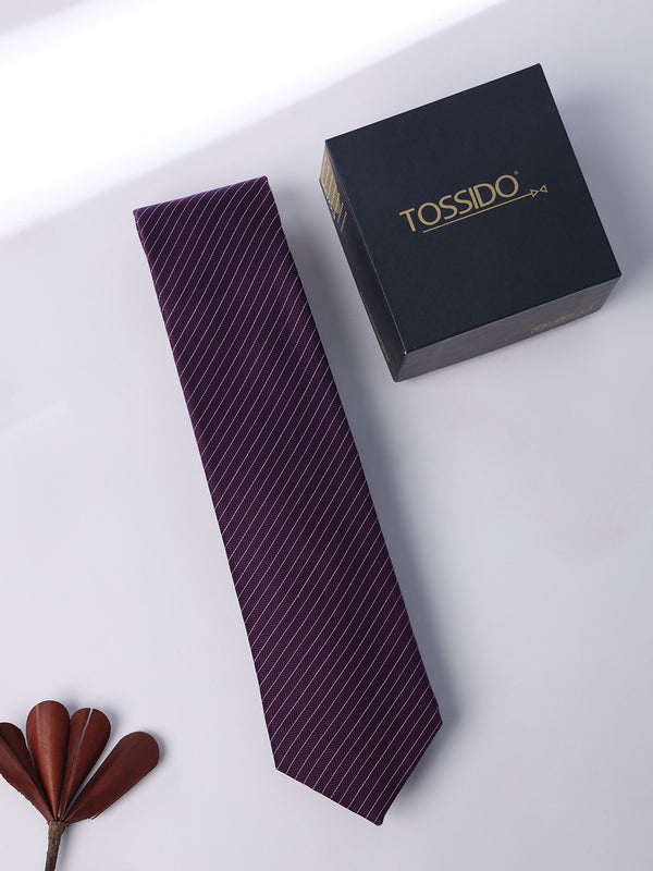 Purple Stripe Skinny Necktie
