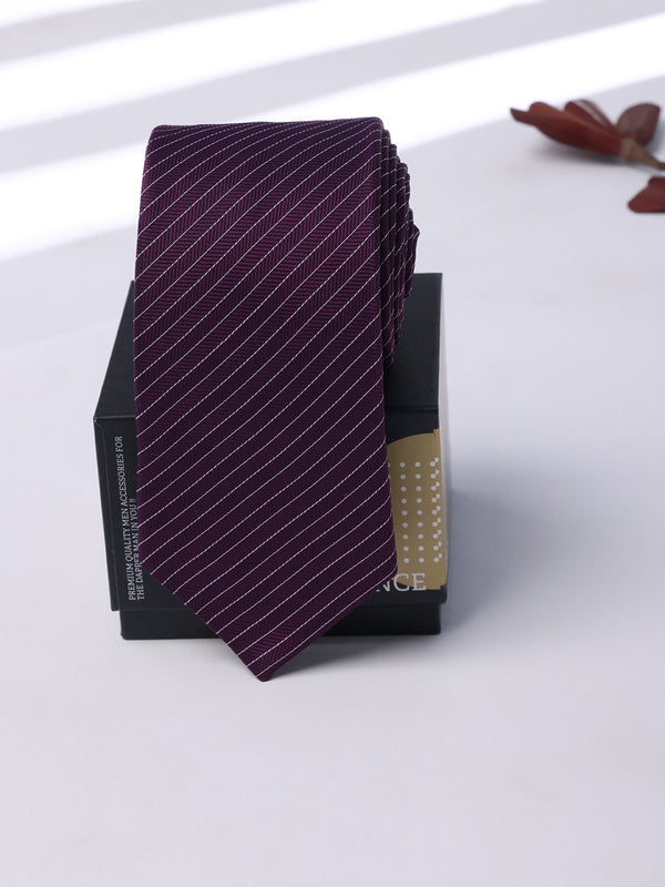 Purple Stripe Skinny Necktie