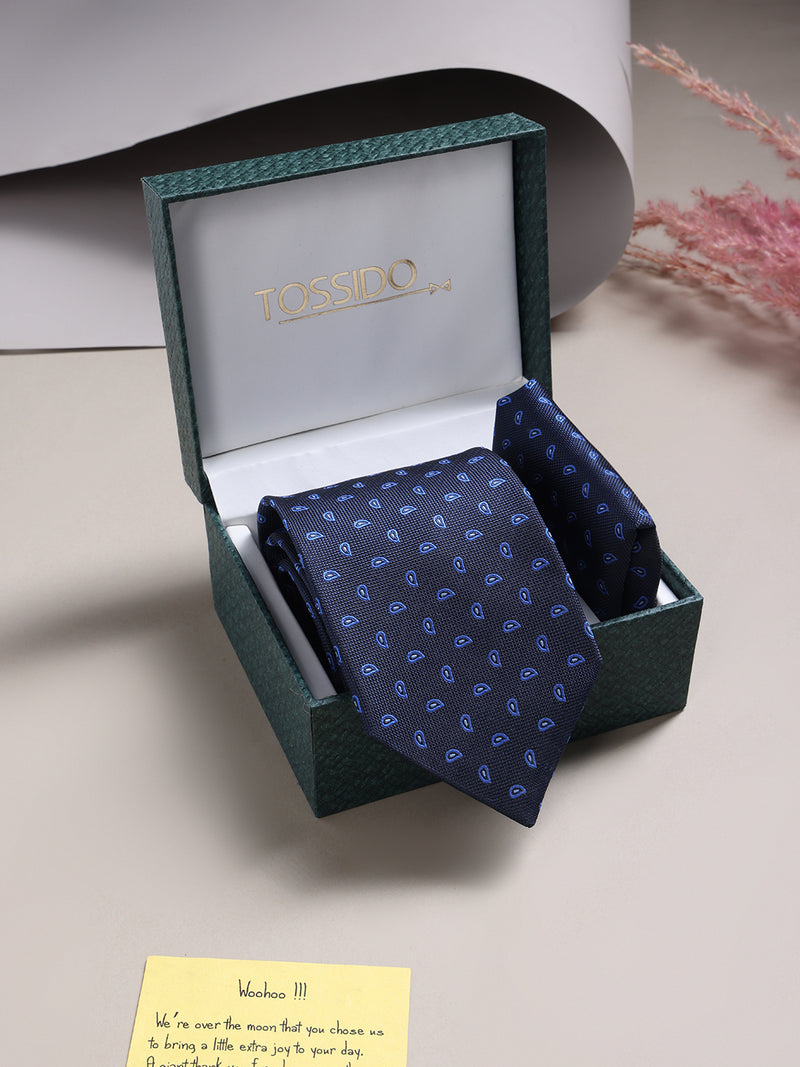 Blue Paisley Necktie & Pocket Square Giftset