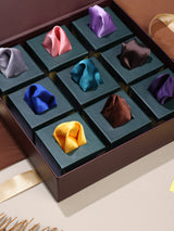 The Solid Statement: 9-Piece Pocket Square Set