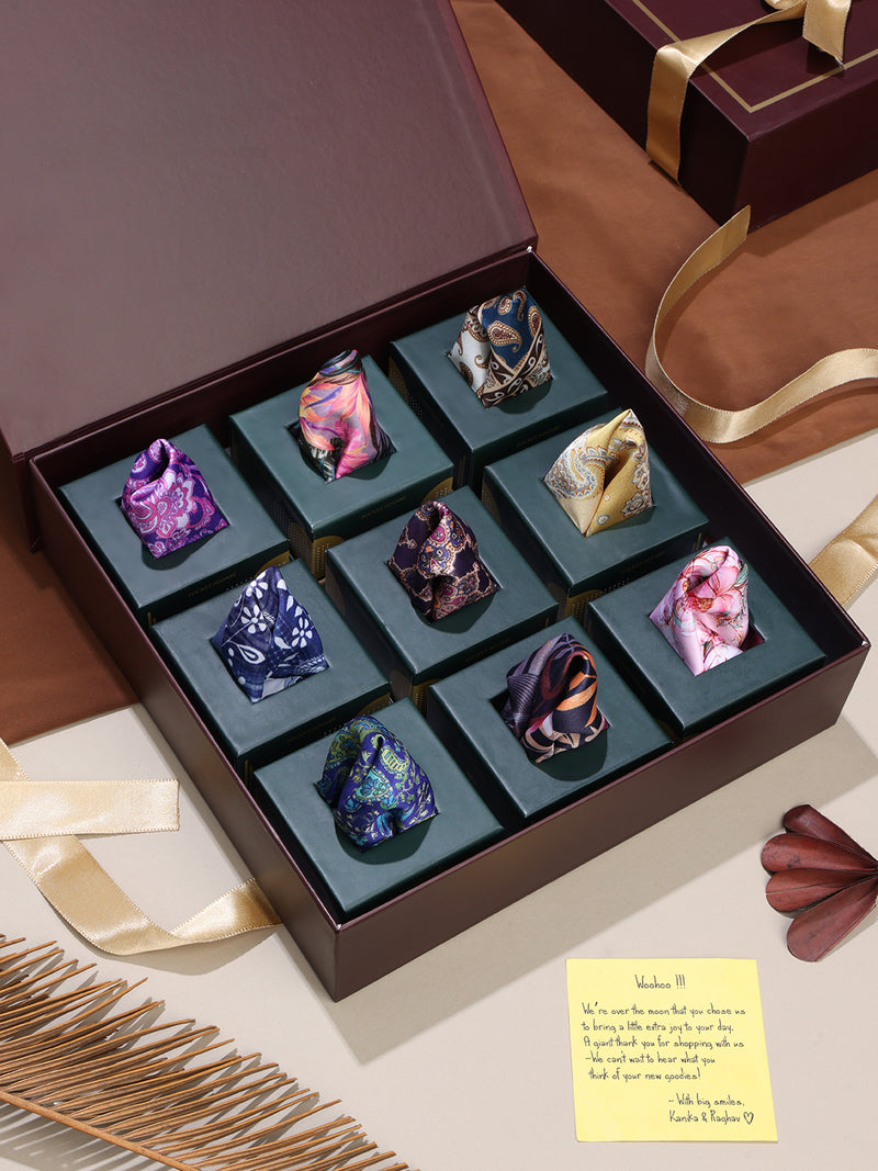 The Classic 9-Piece Pocket Square Set