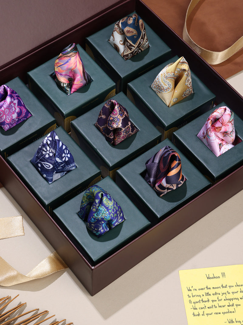 The Classic 9-Piece Pocket Square Set