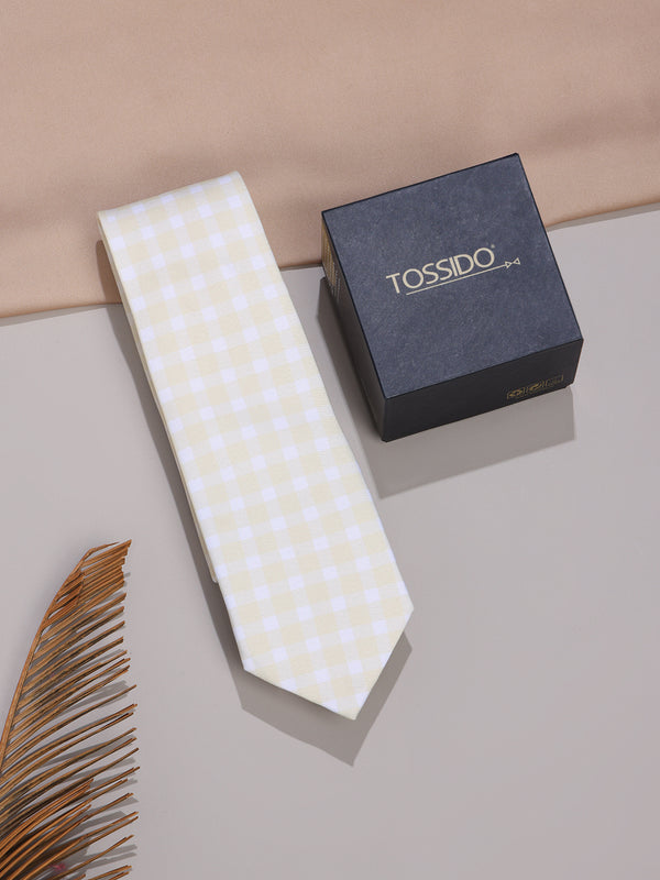 Beige Micro Fiber Necktie
