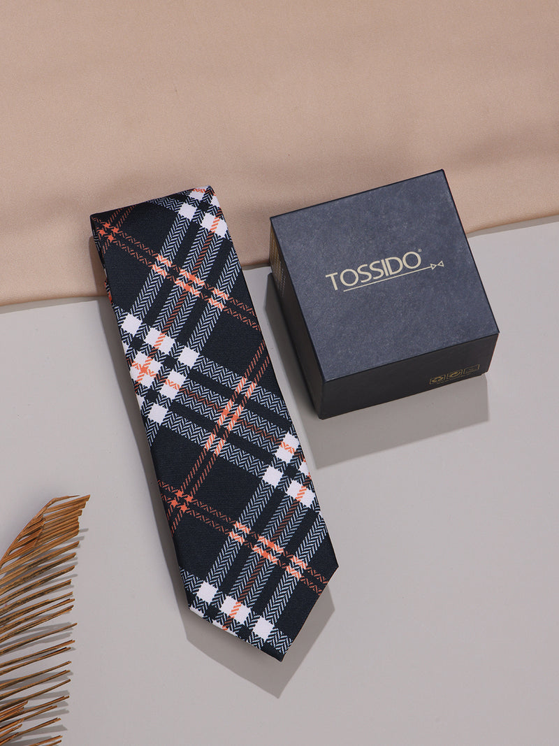 Black & White Micro Fiber Necktie