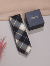 Beige & Black Micro Fiber Necktie