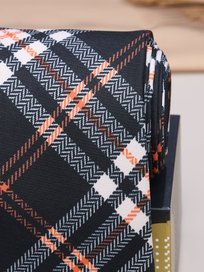 Black & White Micro Fiber Necktie