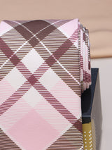 Brown & Pink Micro Fiber Necktie