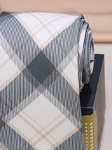 White Checks Micro Fiber Necktie
