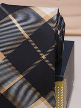 Beige & Black Micro Fiber Necktie