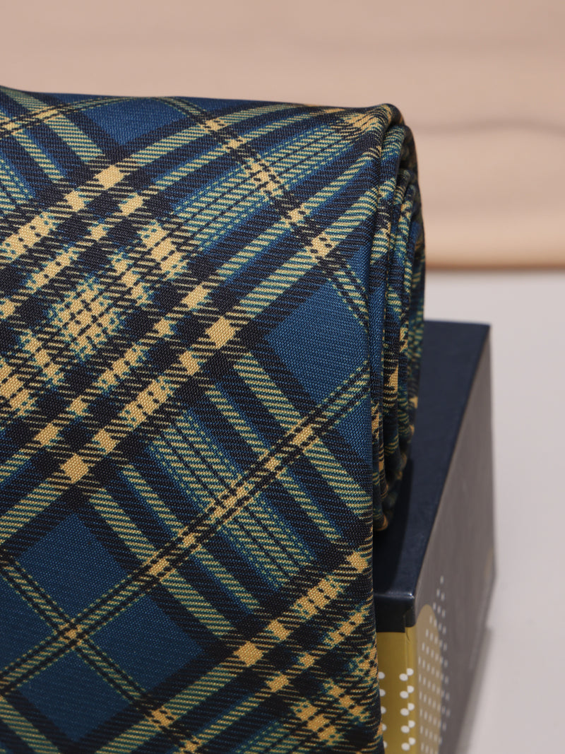 Blue & Yellow Micro Fiber Necktie