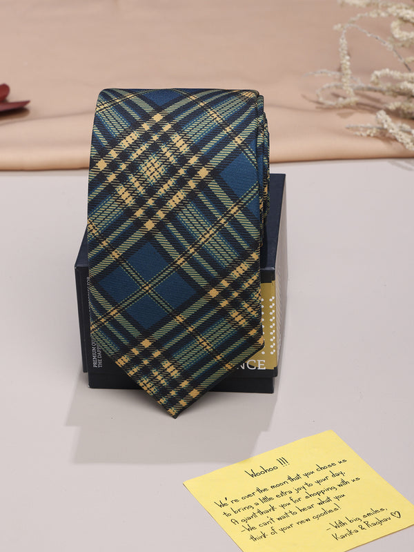 Blue & Yellow Micro Fiber Necktie