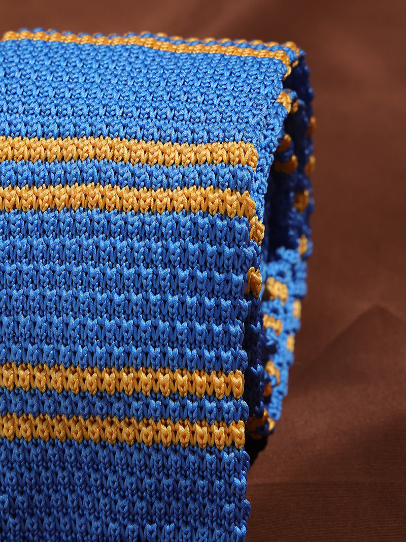 Blue Stripe Knitted Necktie