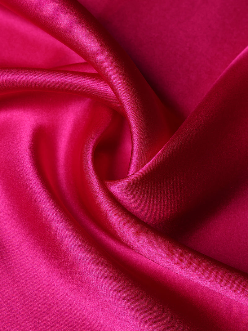 Fuchsia Pink Solid Silk Pocket Square