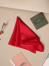 Red Solid Silk Pocket Square