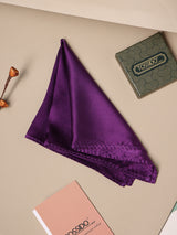 Dark Purple Solid Silk Pocket Square