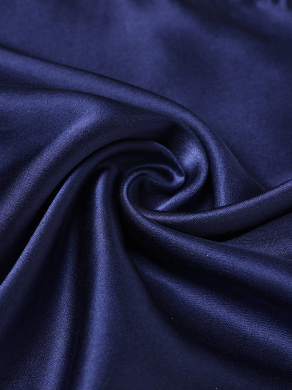 Space Blue Solid Silk Pocket Square