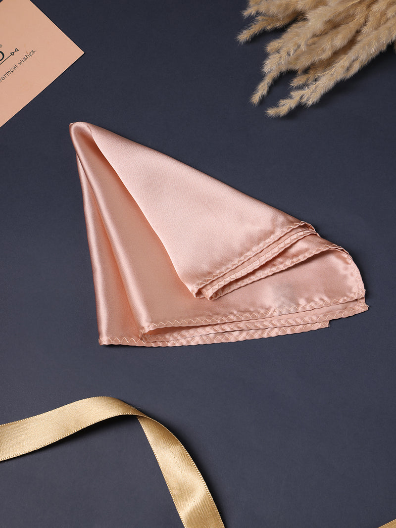 Apricot Peach Solid Silk Pocket Square