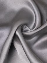 Silver Solid Silk Pocket Square