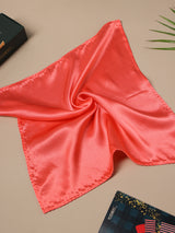 Peach Solid Silk Pocket Square