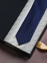 Blue Dots Woven Silk Necktie