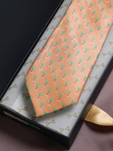 Orange Tree Woven Silk Necktie