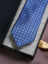 Blue Check Woven Silk Necktie