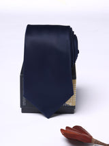 Navy Blue Solid Necktie