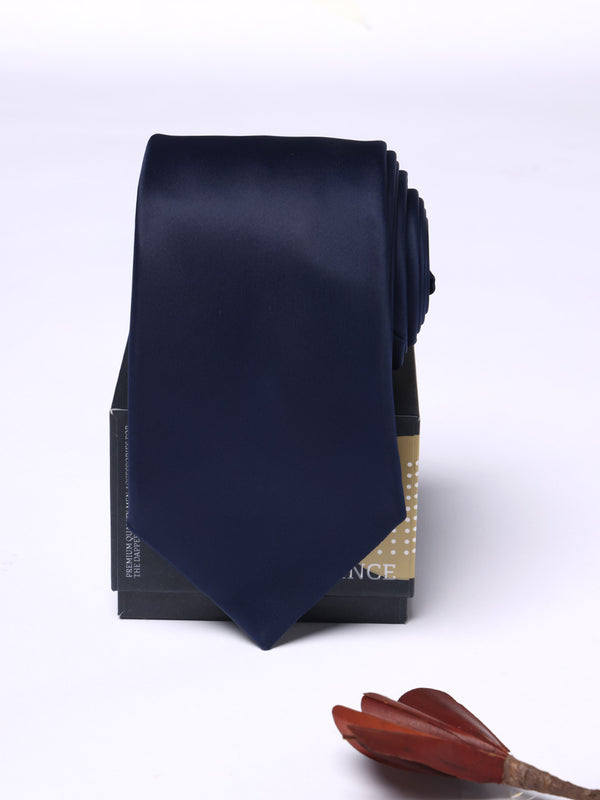 Navy Blue Solid Necktie