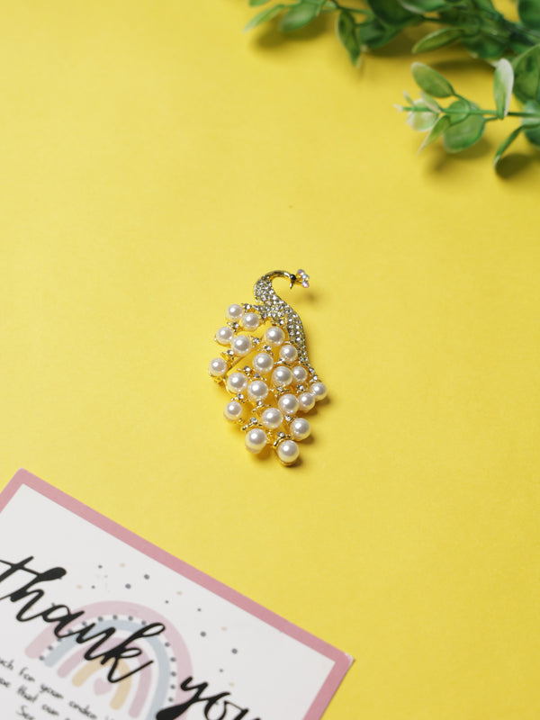 Peacock Pearl Brooch
