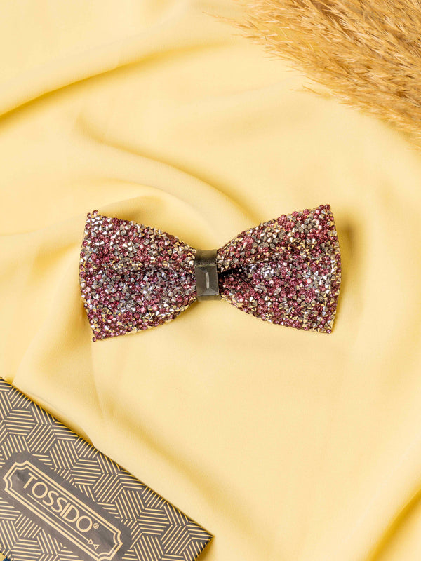 Blush Aurora Beaded Bowtie