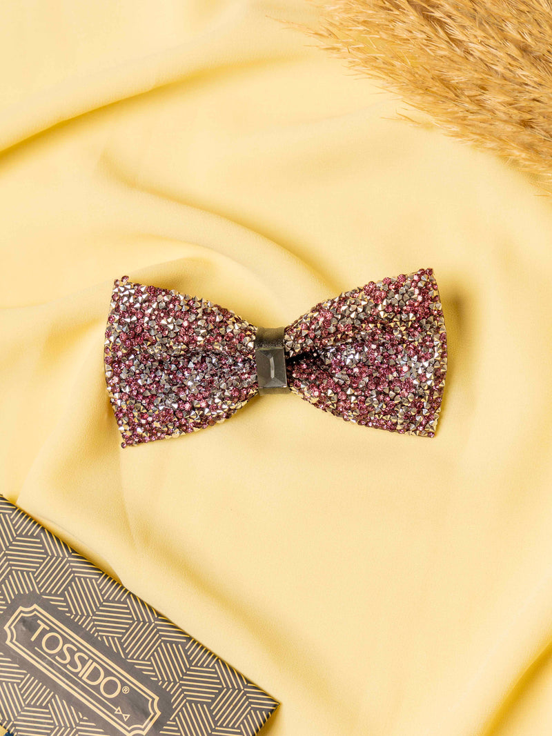 Blush Aurora Beaded Bowtie